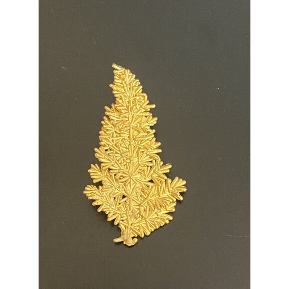 Vintage Orchid Leaf 24 Ct Gold Dipped Pin Brooch - Picture 1 of 5